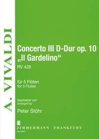 Vivaldi: Concerto III D-Dur Il Gardelino /Flöjtkör i gruppen Noter & böcker / Flöjt / Flute Choir / flöjtensemble hos musikskolan.se (ZM3296)