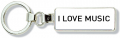 Nyckelring vit I LOVE MUSIC