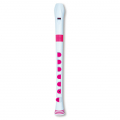 Blockflöjt sopran Nuvo Recorder+ vit-rosa Barockgrepp
