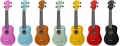 Ukulelepaket 10 st blandade färger