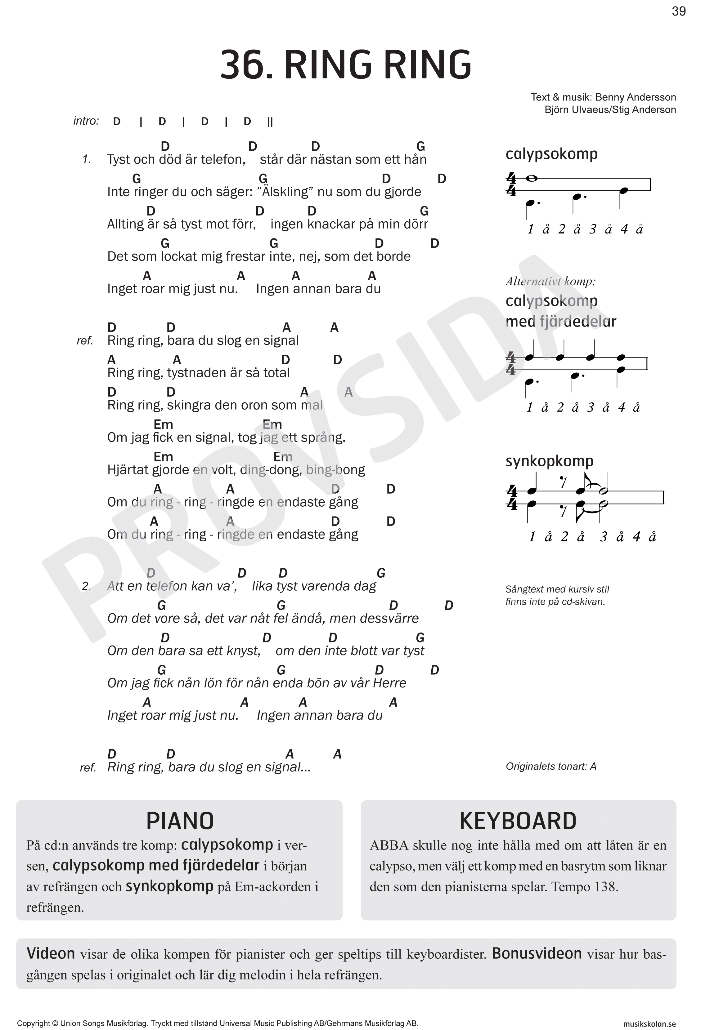 Lätta Låtar På Piano Utan Noter