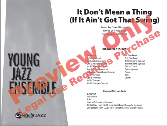 Ellington, arr. Ralph Ford: It Don't Mean a Thing (If It Ain't Got That Swing) för Jazz Ensemble