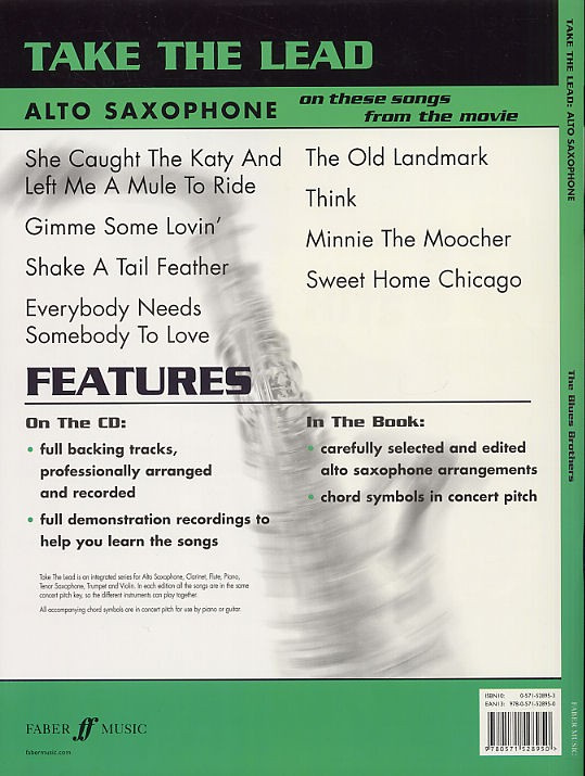 Take The Lead -  Blues Brothers med CD för playalong för altaxofon