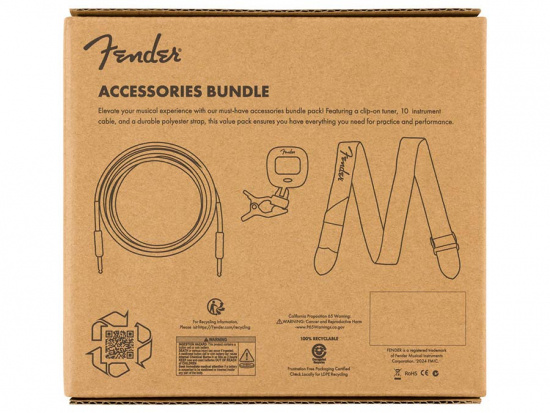 Instrumentkabel med Fender tillbehörskit för elgitarr och elbas