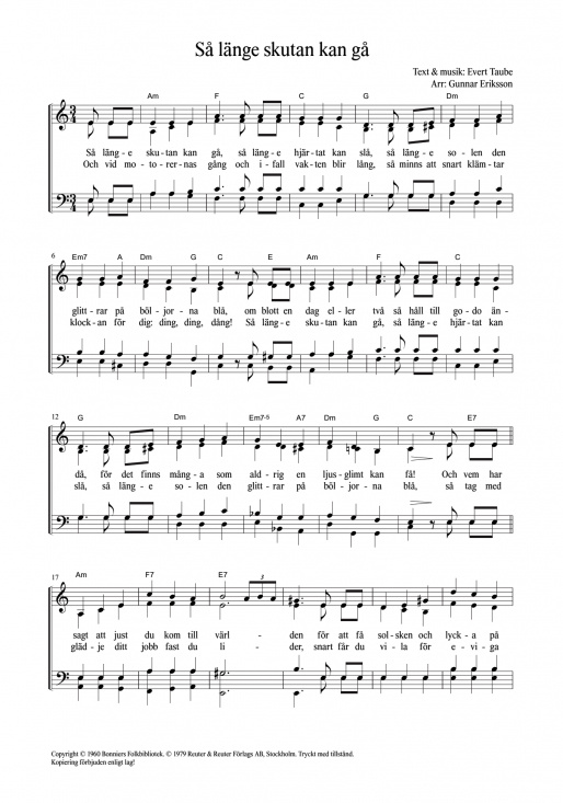 Taube: Så länge skutan kan gå SATB 