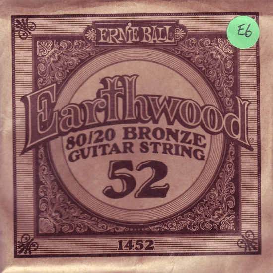 Gitarrsträng Earthwood 0.52 western