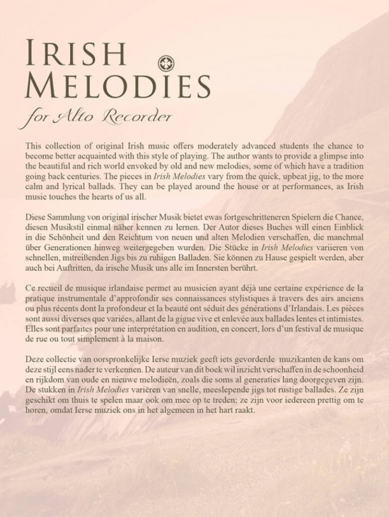 Irish Melodies for Alto Recorder (alfblockflöjt)
