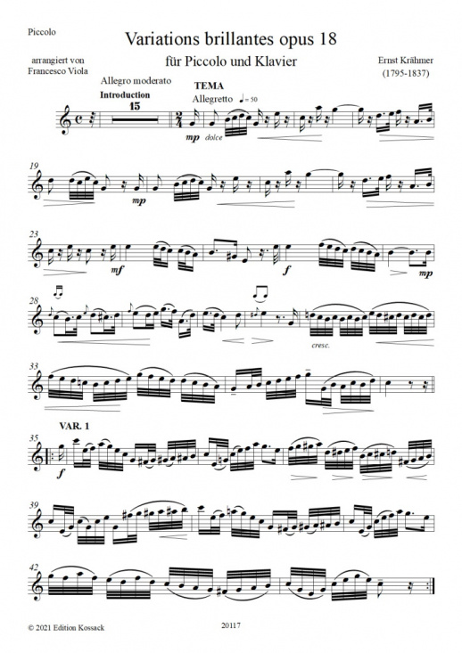 Krähmer: Variations brillantes op 18