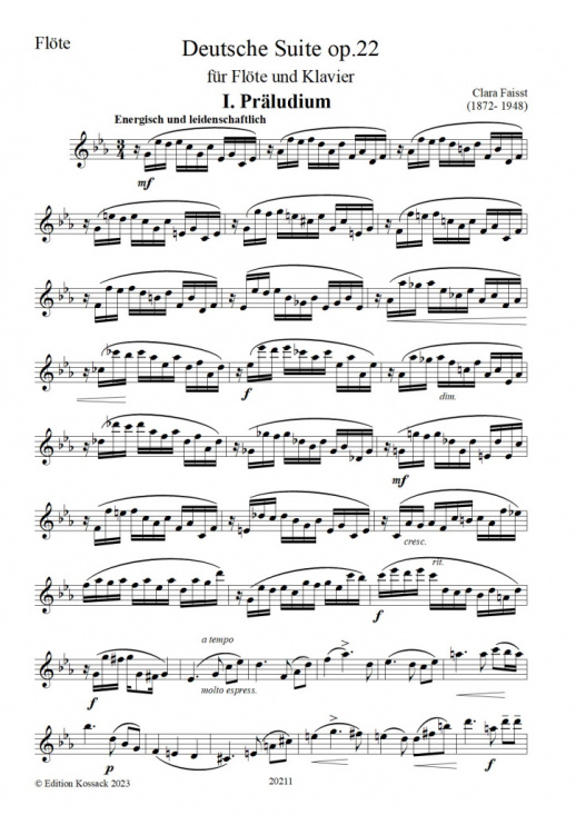 Clara Faisst: Deutsche Suite op 22 Flöjt och piano