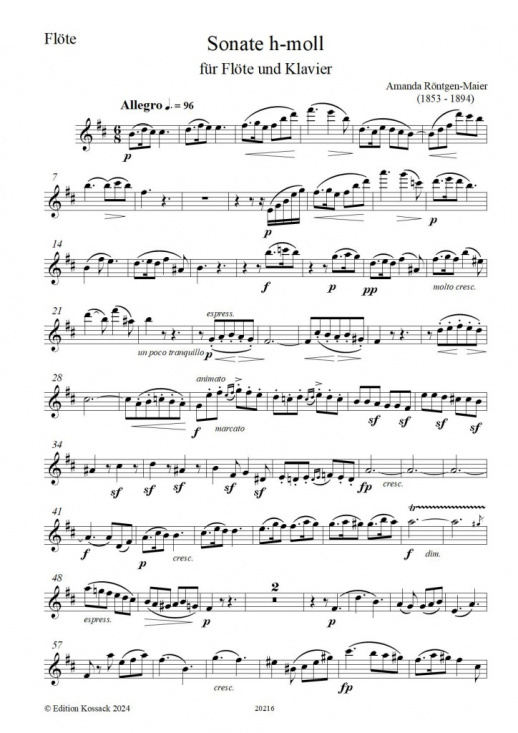 Amanda Maier-Röntgen: Sonate für Flöte und Klavier