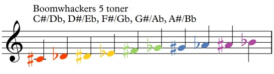 Boomwhackers halvtoner 5 st