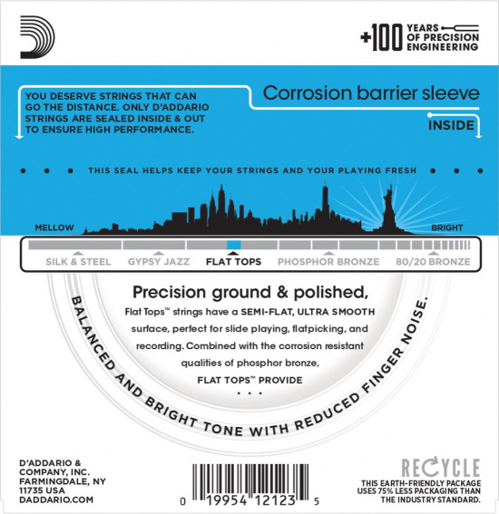 Gitarrsträngar set Daddario Flat tops EFT16 (12-53)