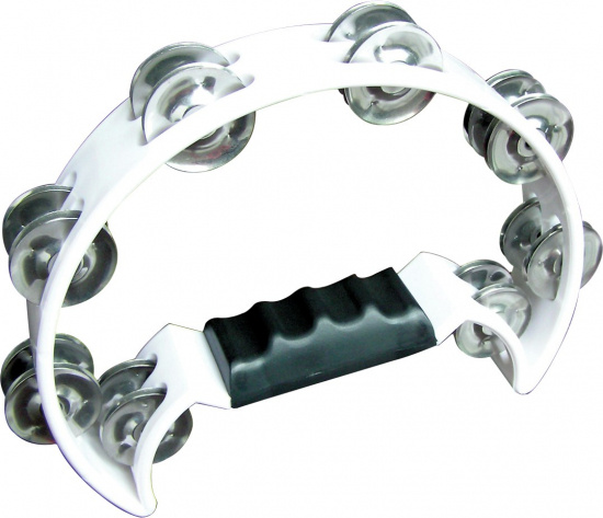 Tamburin Halvmåneformad vit