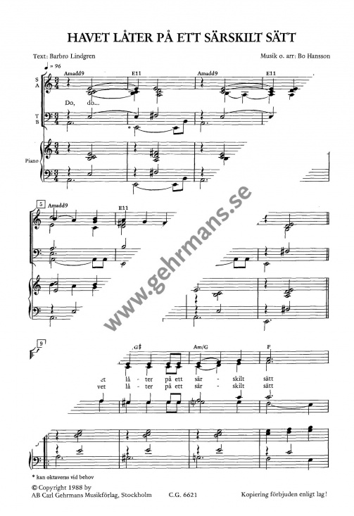 Fem sånger för kör med komp