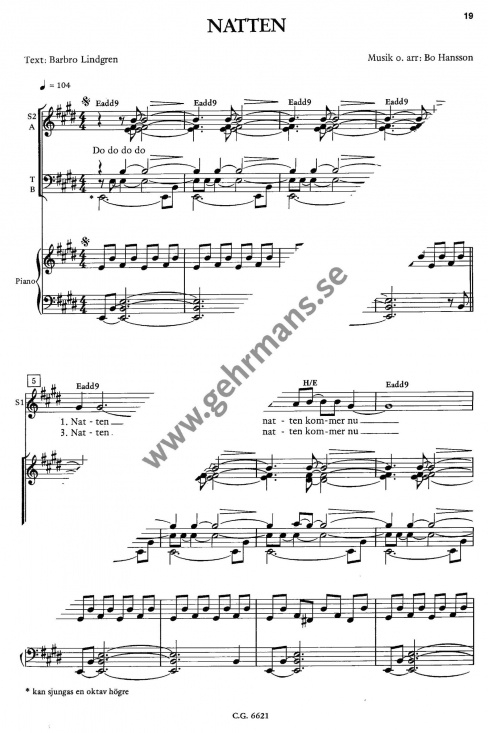 Fem sånger för kör med komp