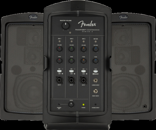 PA där man ser två högtalare och en mixer