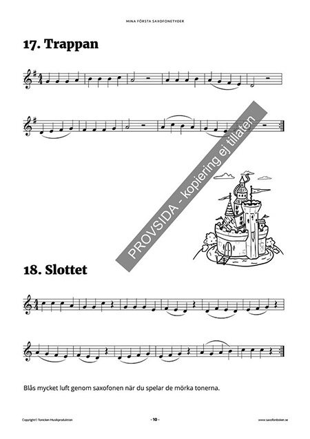 Mina första saxofonetyder