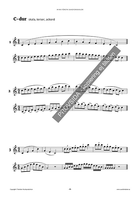 Mina första saxofonskalor