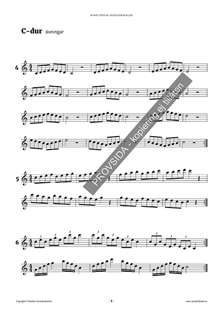 Mina första saxofonskalor