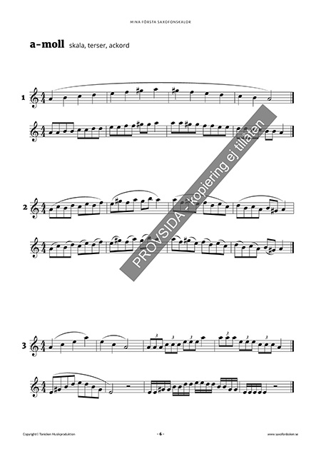 Mina första saxofonskalor