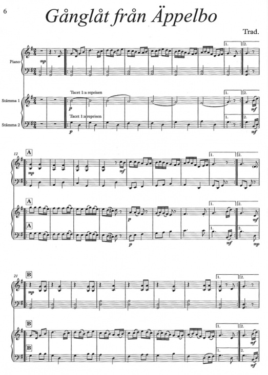 Pianotrio Tema folkton