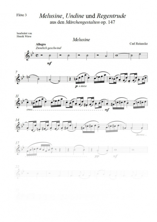 Reinecke: Wasserfrauen för fyra flöjter