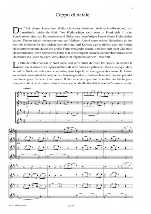 Französische Weihnachtslieder för fyra flöjter