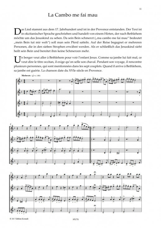 Französische Weihnachtslieder för fyra flöjter