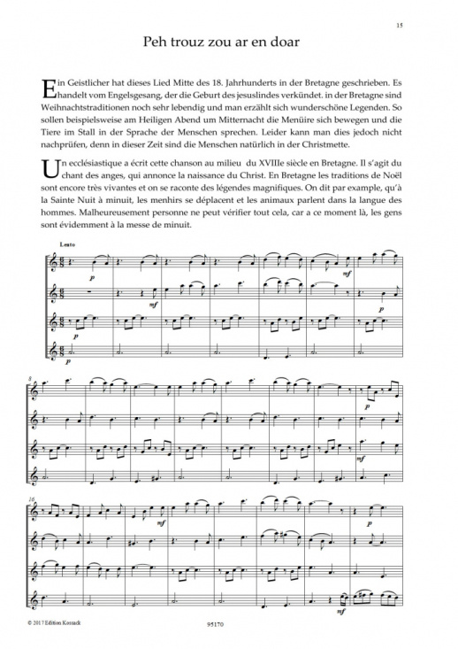 Französische Weihnachtslieder för fyra flöjter