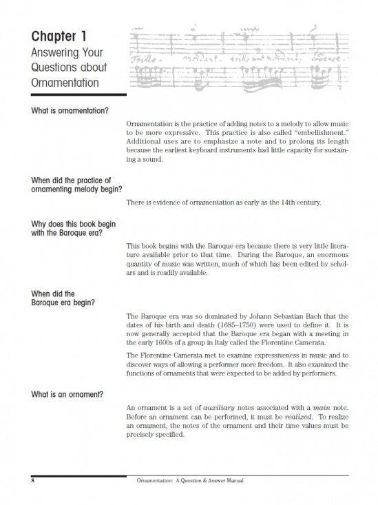 Ornamentation: A Question & Answer Manual