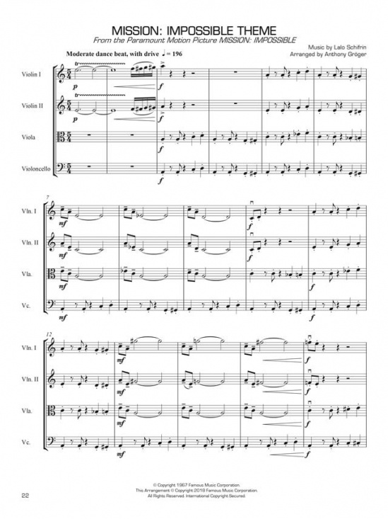 Pops for string quartet: The Movies Collection