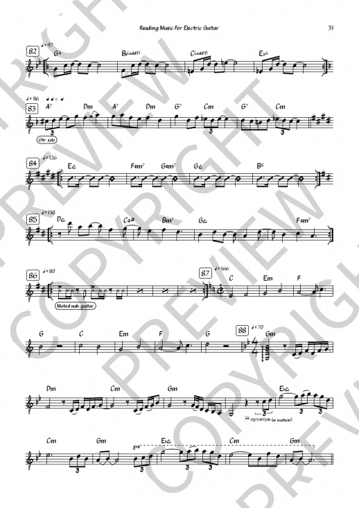 Reading Music For Electric Guitar