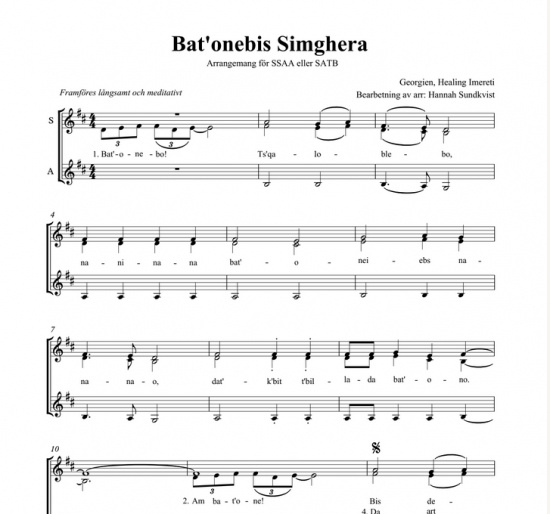 Ambra - fyrstämmiga folkvisor för damkör