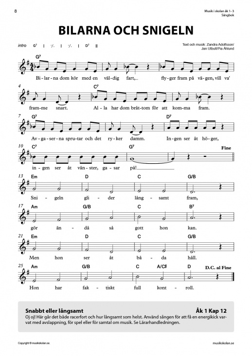 Musik i skolan Sångbok Årskurs 1-3