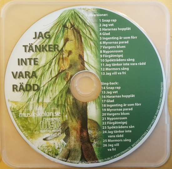 Jag tänker inte vara rädd Cd-skiva