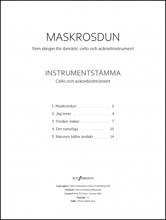 Maskrosdun Instrumentstämmor