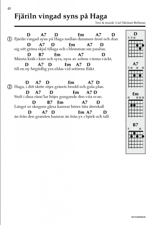 100 lätta sommarlåtar gitarr