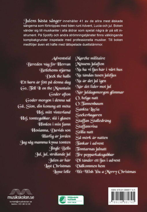 Julens bästa sånger för gitarr Reviderad med duetthäfte