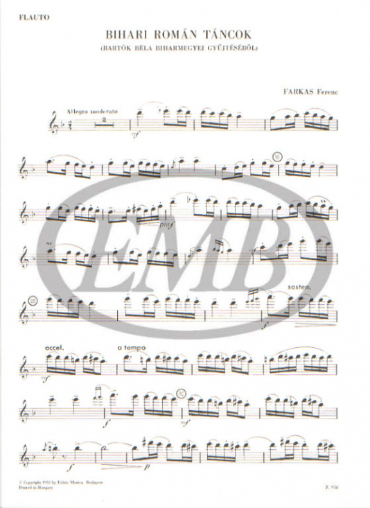 Farkas: Rumänska folkdanser för violin/viola/flöjt/klarinett och piano