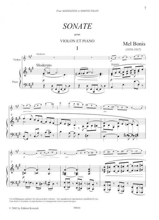 Mel Bonis: Sonate för violin och piano
