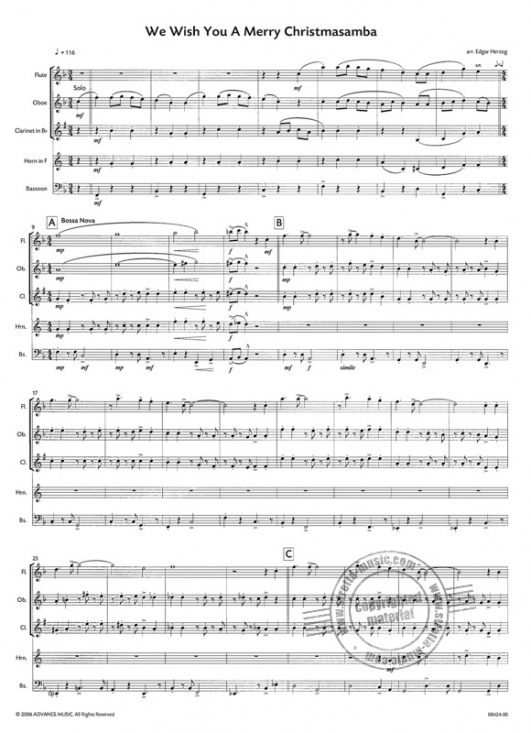 We Wish You a Merry Christmasamba för blåskvintett