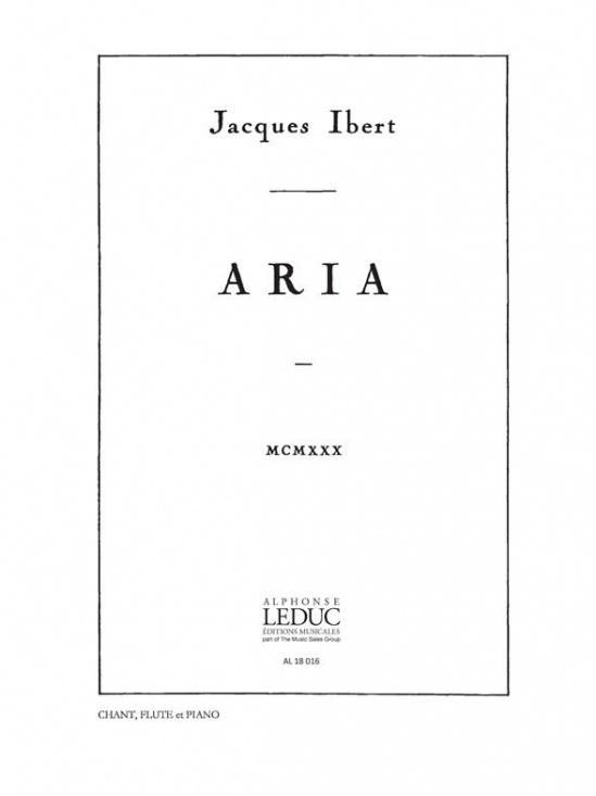 Ibert: Aria /Sopr  Fl  Pi