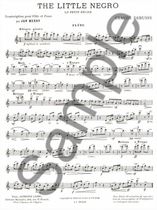 Debussy: Le petit negre Fl+pi