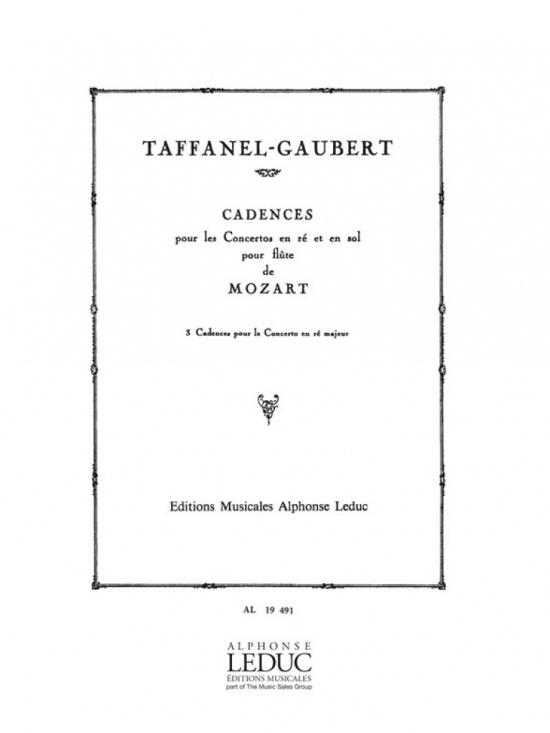 Taffanel-Gaubert/ Mozart: 3 Cadences Concerto D