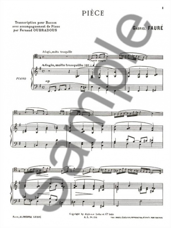 Fauré: Pièce pour basson et piano