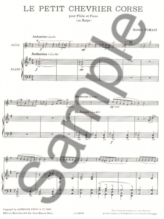 Tomasi: Le etit chevrier corse Flöjt + piano