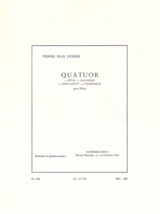 Dubois: Quatour /4 Fl
