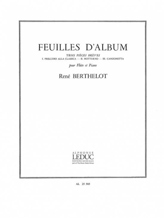 Berthelot: Feuilles d'album - Fl + Pi