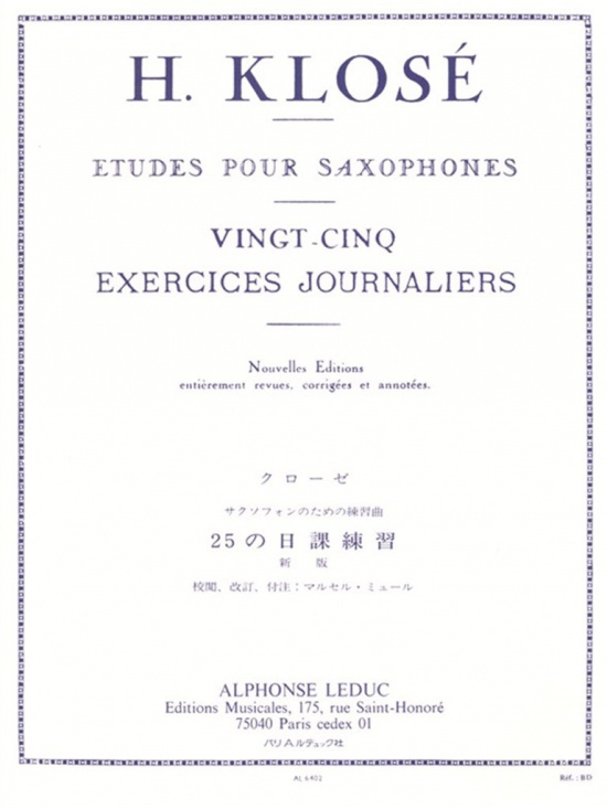 Klosé: 25 Exercises Journaliers - Sax