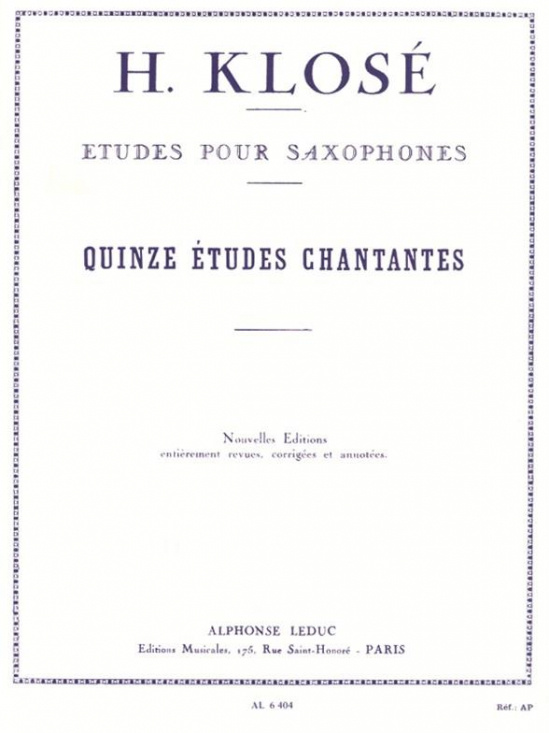 Klosé: 15 etudes chantantes - Sax